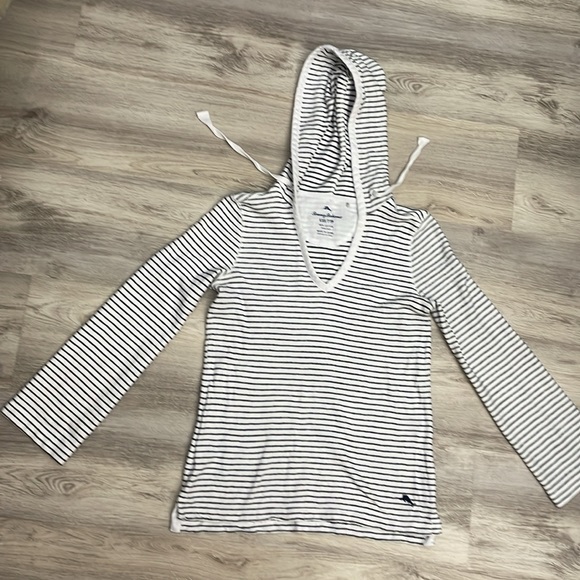 Tommy Bahama White & Navy Blue Striped Pullover Women's Sweater Hoodie Size XXS - Picture 5 of 16